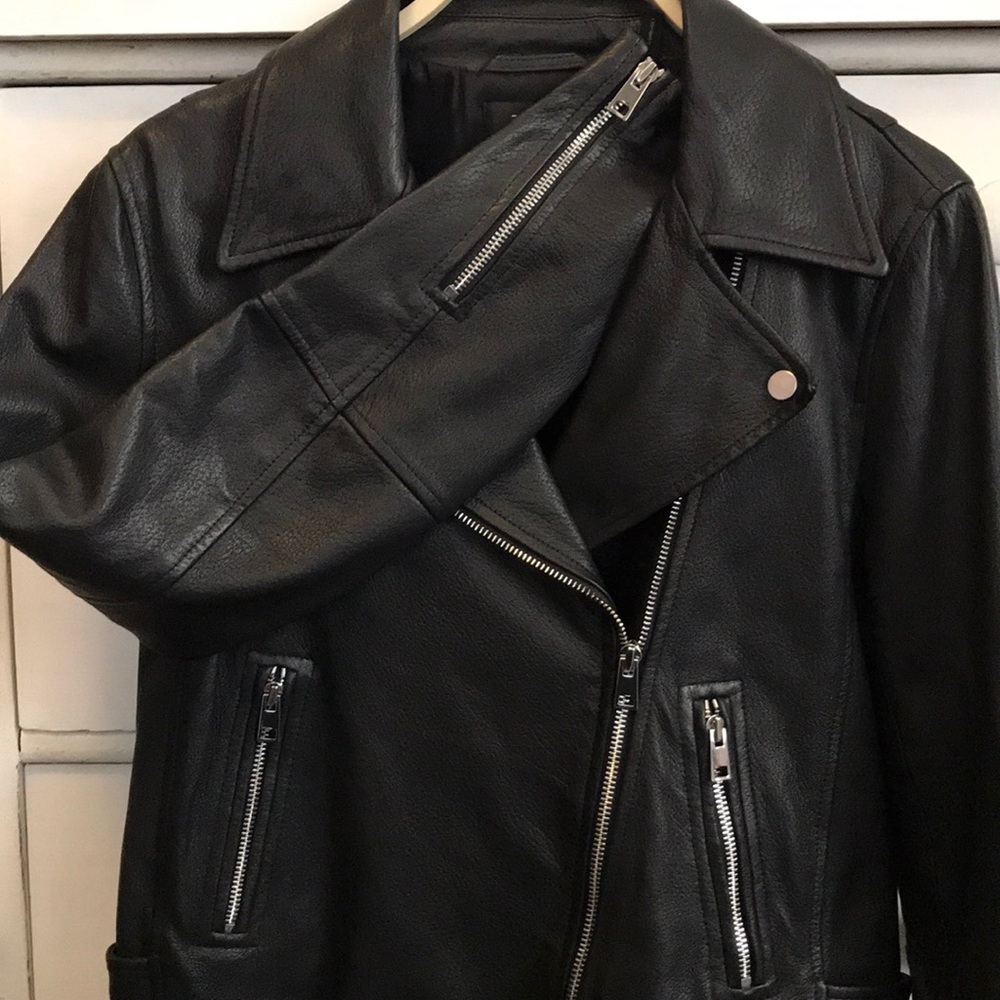 NWOT THEORY NEW MOTO AUTUMN LEATHER JACKET - Picture 3 of 12